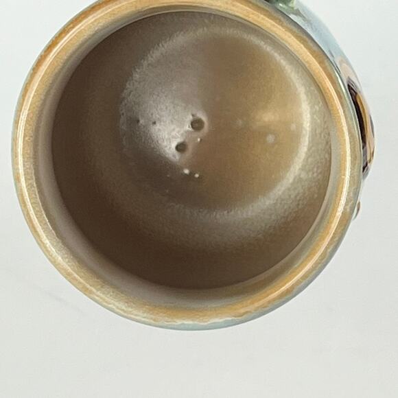 Gibson Owl Coffee Mug Hand Painted Blue Green Bird Stoneware Glaze Character Tea - Picture 10 of 16